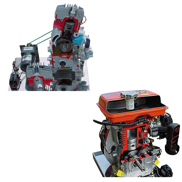 摩托車發(fā)動機解剖實訓臺(圖1) 摩托車發(fā)動機解剖實驗臺,互聯(lián)網(wǎng)型PLC綜合實驗臺